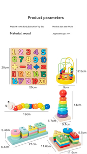 Set di giocattoli liberamente combinabili Montessori, puzzle di impilamento delle figure, giochi con strumenti musicali, set educativi per bambini, ragazzi e ragazze - Product Image 5