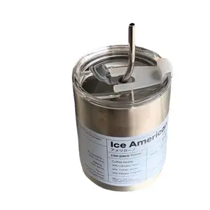 आउटडोर कैम्पिंग 12 ऑउंस अमेरिकन आइस कॉफी कप 304 स्टेनलेस स्टील 6-12 घंटे इंसुलेटेड दूध थर्मस फूड-ग्रेड थोक