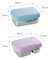 Boîtes à lunch de haute qualité Boîte à bento scolaire pour enfants Boîte à bento en acier inoxydable étanche réutilisable pour enfants Étudiant Enfant