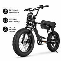 Vélo électrique ZUMI V8 750W à pneus larges avec feux LED avant et arrière et clignotants, stock US, UE, Brésil, OEM, ODM, vente en gros, usine
