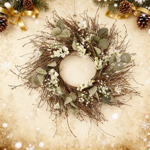 Poignées <span class=keywords><strong>de</strong></span> <span class=keywords><strong>porte</strong></span> en branche d'arbre naturelle modernes faites à la main Couronnes circulaires en branche d'arbre Marque Yhua pour les rassemblements familiaux <span class=keywords><strong>Noël</strong></span> <span class=keywords><strong>fait</strong></span> <span class=keywords><strong>maison</strong></span> - Product Image 4