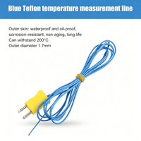 Sonde étanche IP65, résolution 1C, port série, thermocouple de type K, fil nu, capteur isolé en PTFE bleu