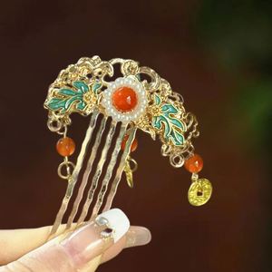 Pinza de Pelo con Flores Estilo Retro para Novia, Elegante Accesorio de Pelo con Perlas de Loto, Ideal para Bodas, Cumpleaños y Fiestas - Product Image 4