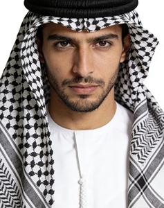 Écharpe du désert Shemagh 100% coton, motif arabe blanc, Keffiyeh Shemagh, écharpe tactique du désert Keffiyeh - Product Image 4