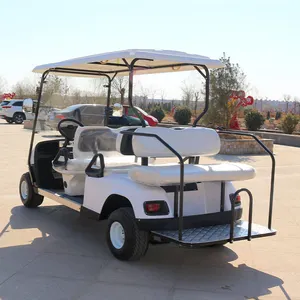 Carrinho de golfe elétrico multifuncional, carrinho cenário com 4 rodas e 6 lugares para carros adultos