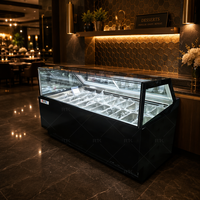 Congelador de Gelato RTK de Baja Temperatura con Enfriamiento por Aire, Vitrina de Helados Estilo Europeo, Equipo de Refrigeración 110V 60HZ