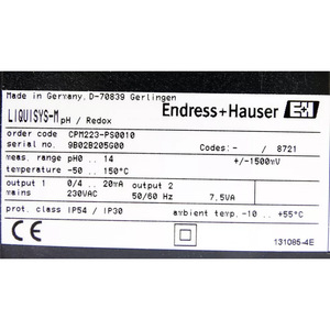Transmetteur de pH/ORP Liquisys M Endress+Hauser CPM223 PS0010, pH-mètre industriel 247x170x115mm - Product Image 2