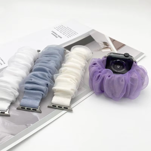 <span class=keywords><strong>Tissu</strong></span> organza double couche de luxe pour <span class=keywords><strong>bracelet</strong></span> Apple Watch, nouvelle sortie, compatible avec Apple Watch Series 8-1 - Product Image 2