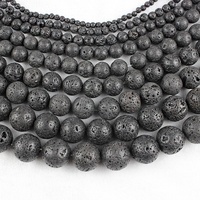 화이트 블랙 용암 돌 구슬 4mm 6mm 8mm 10mm 12mm 용암 바위 화산 구슬 보석 만들기
