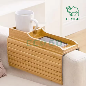 Hogar Venta caliente personalizado antideslizante multifuncional bambú madera lujo sofá reposabrazos bandeja - Product Image 5