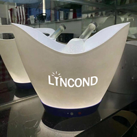Seau à vin en plastique de 8l avec logo personnalisé, Rechargeable, seau à glace LED pour les événements de bar et de fête