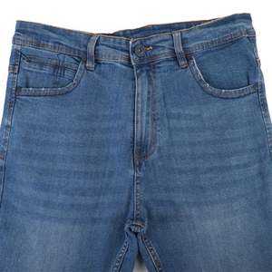 Pantalon en jean décontracté de luxe pour homme avec braguette à boutons, tissu 100% coton de qualité supérieure, coupe régulière, mode estivale - Product Image 5