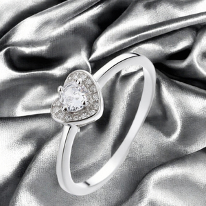 Anillo de Compromiso SPJ de Diseño Clásico, Chapado en Platino, Plata de Ley 925, con Zirconia Azul Océano, para Aniversario de Bodas - Product Image 2