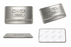 Plaque signalétique en aluminium brossé gaufré personnalisée, autocollante, étiquette métallique pour équipement électronique DVD - Product Image 6