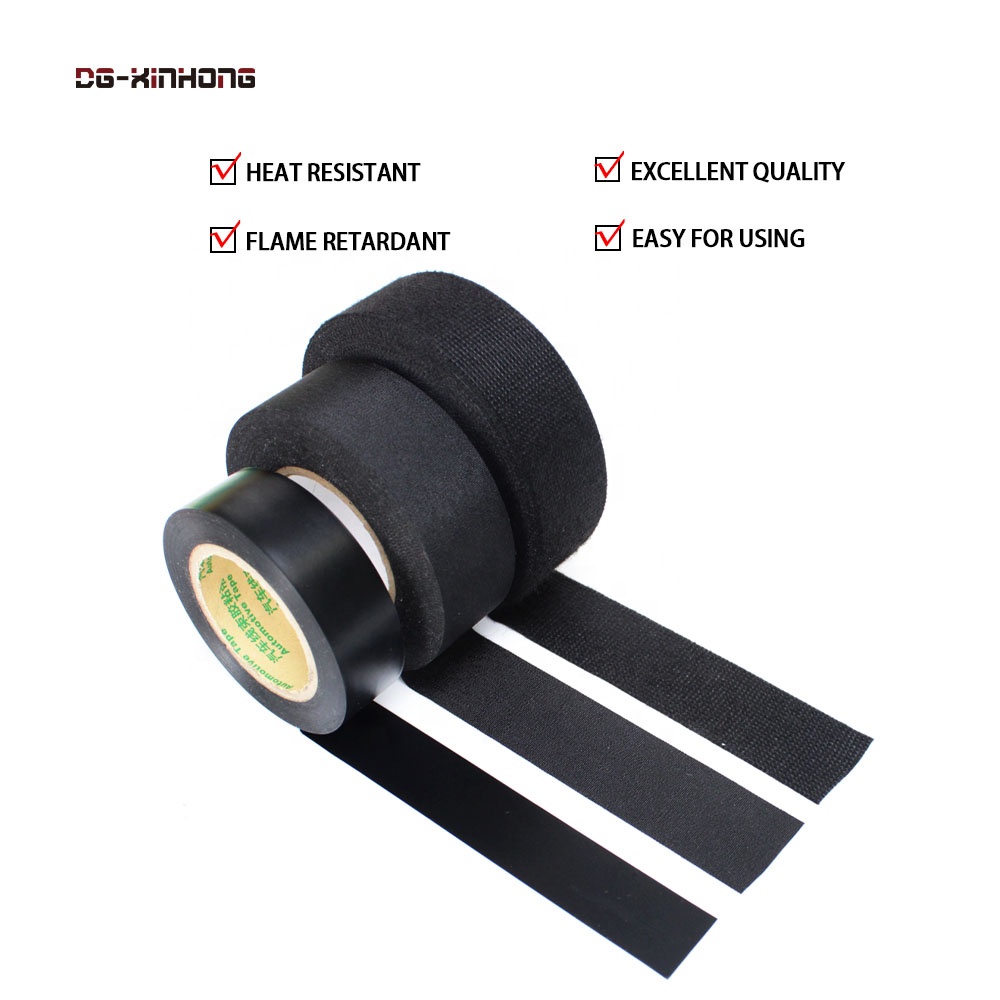 Flame Retardant Flannel Fabric PET Fleece Polyester Cloth PVC Film Car Engine Loom Wrap Automotive Wiring Harness Adhesive Tape