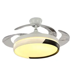 Plafonnier led à lame rétractable Invisible avec télécommande, design moderne, économie d'énergie, ventilateur de plafond en cristal, luminaire décoratif, nouveauté