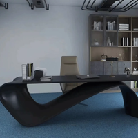Bureau en surface solide Corian blanc, bureau électrique réglable en hauteur, design incurvé, table d'ordinateur pour la maison
