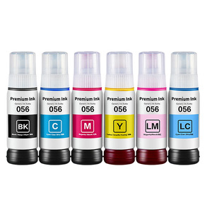 Tinta de Recarga Compatible <span class=keywords><strong>056</strong></span> para Impresora de Inyección de Tinta Epson L8058 L18058 EcoTank, 6 Colores CMYK LC LM, 70 ml - Product Image 1