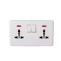 ABUK prix d'usine britannique 1 gang 2 voies PC Panel 240V 10A 20A lumière électrique 2 interrupteurs muraux d'alimentation USB et prises universelles