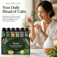 Kit cadeau d'huiles essentielles naturelles 6 en 1, huile d'extrait de plantes pures pour diffuseur, massage, spa à domicile et fabrication de bougies et de savons