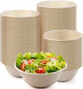 Conteneur alimentaire jetable biodégradable en bagasse de canne à sucre pour soupe et bol de riz, vente directe usine - Product Image 1