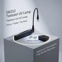 Kit Profesional de Lámpara UV Inalámbrica para Extensión de Pestañas SM253 con Pedal Inalámbrico, Sistema de Luz LED de 405nm para Curado Rápido de Pegamento para Pestañas