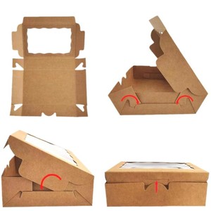 Cổ trắng hình chữ nhật cửa sổ giấy kraft có thể tái chế bao bì hộp qua biên giới kẹo Thẻ quà tặng nướng tây điểm UV tráng - Product Image 5