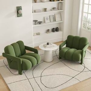k European Minimalist Art <b>Sofa</b> Single Velvet Settee Armchair Wood <b>Frame</b> Multipurpose Living Room Reclining Chairchaise - Product Image 1