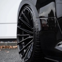 Jantes en alliage forgées WX OEM à cinq branches 18x8.5 19x9 noir mat 5x112 5x120 5x114.3 pour Audi A4/A6 avec lèvre polie
