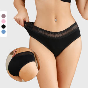 Mujer de talla grande de encaje fisiológico de punto Hipster cuatro capas a prueba de fugas para el período ropa interior cintura Sexy Pata <span class=keywords><strong>incontinencia</strong></span> - Product Image 3