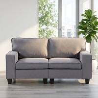 Canapé Redde Boo |   Canapé deux places carré pliable en tissu capitonné avec pieds en bois, design moderne, idéal pour villa, appartement, hôtel, fabriqué en Chine