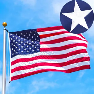 ธงชาติอเมริกันกลางแจ้ง Usa Flag 3x5 ไนลอนกลางแจ้ง 3x5 ปักธงสหรัฐอเมริกา