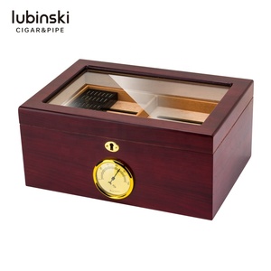 2020 Thủy Tinh Bằng Gỗ Hiển Thị Tủ Cigar Humidor Bán Buôn