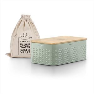 Boîte à pain Boîte en métal avec <span class=keywords><strong>sac</strong></span> en lin pour une fraîcheur durable Boîte à pain avec couvercle en bambou utilisable comme planche à découper - Product Image 1