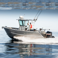 KINOCEAN Bateau de pêche rapide en aluminium avec console centrale moteur hors-bord Combo Set pour les loisirs de plein air à la dérive du lac