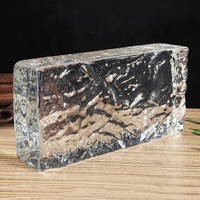 Bloc de verre de briques de verre cuboïde multicolore rectangulaire à bord lisse décoratif en gros à bas prix