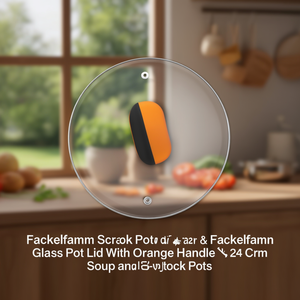 Coperchio in vetro Fackelmann con manico arancione da 24 cm per pentole e casseruole - Product Image 3