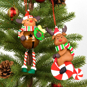 Adorno Colgante Pequeño de Cerámica DIY con Diseño de Alce y Papá Noel para Decoración de Árbol de Navidad y Hogar - Product Image 4