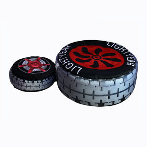 Leadershow Vente Flash : Mini pouf <span class=keywords><strong>en</strong></span> forme de roue de voiture <span class=keywords><strong>en</strong></span> tissu peluche imprimé, <span class=keywords><strong>coussin</strong></span> de siège, écologique, anti-boulochage, rafraîchissant - Product Image 1