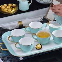 Service à café en céramique de luxe de style européen tasses en porcelaine d'os de style nordique soucoupes design élégant et simple décoration de la maison thé de l'après-midi