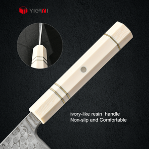 Yieryi mejor HOJA DE Damasco genuina mango blanco cuchillo de cocina hecho a mano chefs japoneses Kiritsuke cuchillo con caja de regalo - Product Image 3
