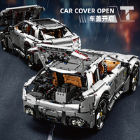 Voitures de sport super rapides à l'échelle 1:10, voiture de course RC high-tech, blocs de construction MOC pour véhicules Technic, jouet en plastique pour garçons pour la construction
