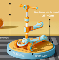 Trottinette pliable légère pour enfants avec hauteur réglable, plateforme lumineuse et système de direction par inclinaison pour garçons et filles