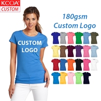 Wholesale KCOA Plain Color Bulk Soild Women T-shirt Blank Lady T Shirt With Custom Printing