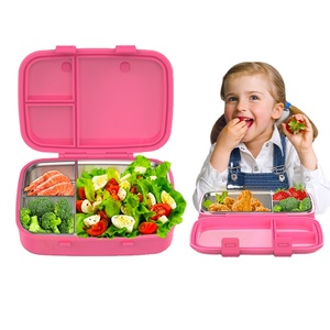 Boîte à lunch bento pour bébés et enfants, 3 compartiments, sans BPA, compatible <span class=keywords><strong>lave</strong></span>-<span class=keywords><strong>vaisselle</strong></span>, conforme aux normes CPC LFGB FDA. - Product Image 5
