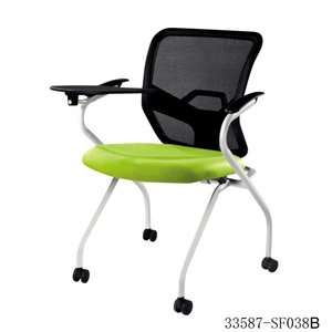 <b>Black</b> Mesh Training <b>Chair</b> with Writing Tablet and Armrest Steel Legs School <b>Office</b> <b>Chair</b> 33587-SF038A - Product Image 3