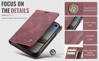 Étui en cuir simple de haute qualité CaseMe pour iPhone Duo, porte-cartes magnétique, support, coque de téléphone portefeuille pour iPhone Duo