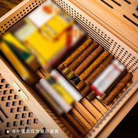 Eonluxe Édition Limitée Humidor à Cigares Rectangulaire Luxe Léger en Bois de Cèdre Espagnol, Boîte de Vieillissement et Vitrine Créative avec Incrustation de Coquillages