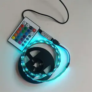 Bande lumineuse LED alimentée par USB avec télécommande, idéale comme rétro-éclairage de la télé, rvb, 5V
