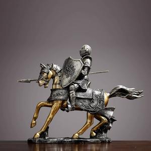Witt Medieval retro Royal Guardian Knight estatua King <span class=keywords><strong>Temple</strong></span> Warrior decoración de equitación soldados victoriosos adorno Adorno - Product Image 1